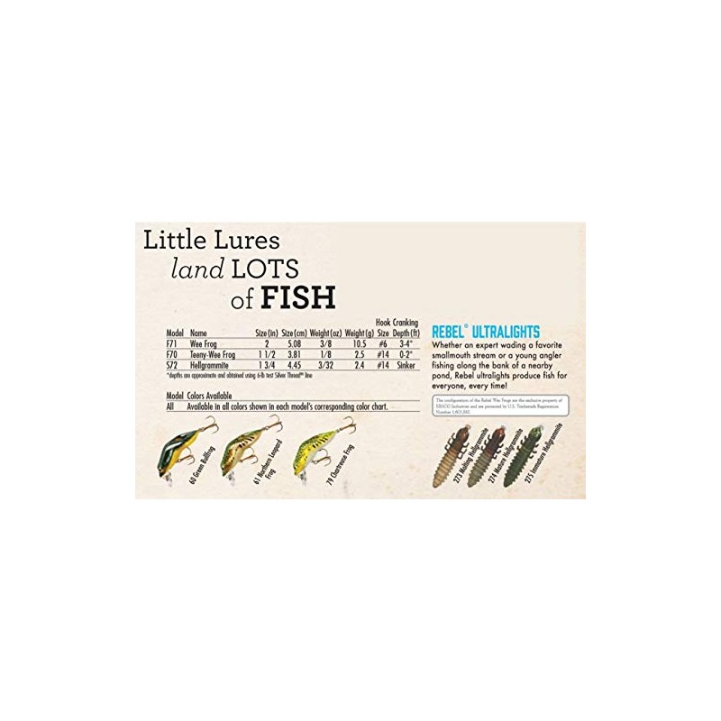 Rebel Lures S72274 Hellgrammite Fishing Lure, Mature, 1 3/4-Inch, 3/32-Ounce