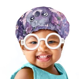 Snilety Cute Koala Kids Hair Cover, Baby Bonnet Satin Sleep Cap, Kids Sleep Cat for Girls, Adjustable