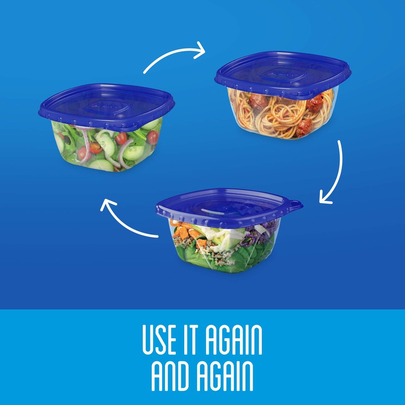 Medium Square Food Containers - 1.18 L, 3 Pack