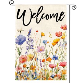 AVOIN colorlife Spring Garden Flag 12x18 Inch Double Sided Outside, Seasonal Flowers Welcome Yard Outdoor Flag