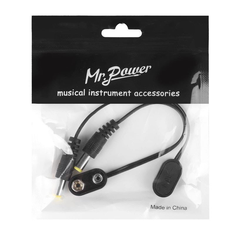 Mr.Power 9V Battery Clip Converter Power Cable Snap Connector 2.1mm