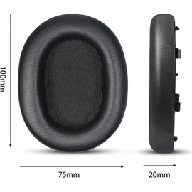 Replacement WH-1000XM5 Ear Pads, Replacement Ear Pads Compatible with Sony WH-1000XM5 Headphones, Replacement Pads with Noise Isolation Foam, Thicker Design (Black)