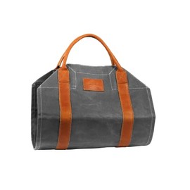 1844 Helko Werk Germany Frontier Collection Canvas Log Carrier - Firewood Holders and Bags for Fireplace Logs - Made in USA (Log Carrier Slate Gray) #8755S