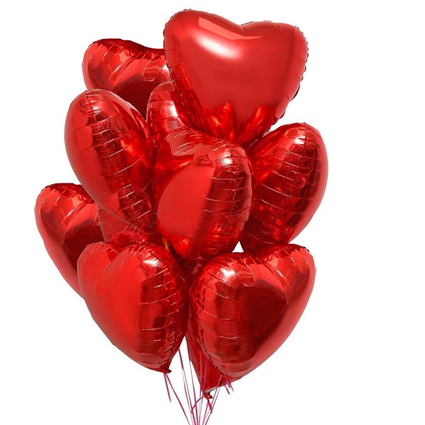 25 Red Heart Helium Balloons Romantic Decoration for Valentine's Day, Engagement and Wedding