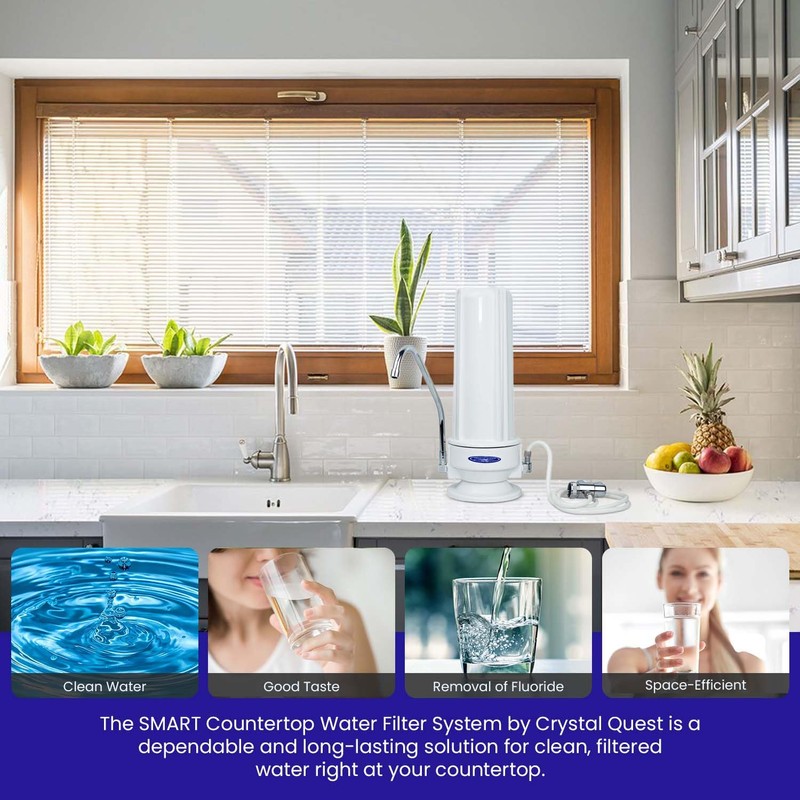 Crystal Quest Single Plus Fluoride Countertop Water Filter System
