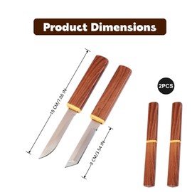 NXPpiULeh 4 PCS Paring Knives Set Professional Peeling Knife Stainless Steel Dual Blade for Fruits and Vegetables,for Kitchen,Camping,Hiking(Brown)