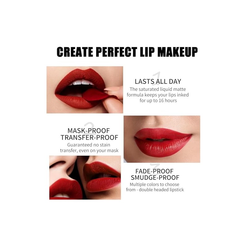 LONEOURS Lápiz Labial y Delineador de Labios 2 en 1,