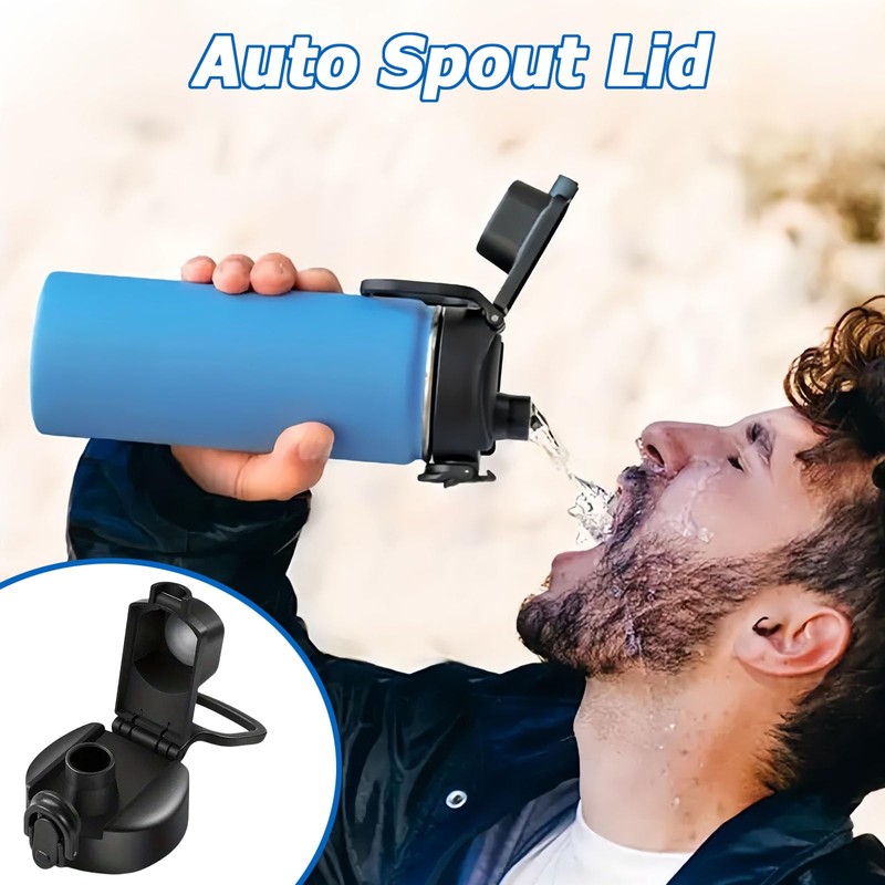 4 Pcs Auto Flip Lid Replacement for Wide Mouth, Bubba
