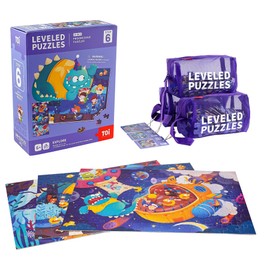 TOI Leveled Puzzles for Kids Aged 5 and Up, Toddler Puzzle Preschool Learning Jigsaw Puzzles, Large Pieces Educational Game for Boys Girls, Classic Education Step 6