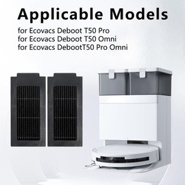 Frexusuent Filtros para aspiradora Ecovacs Deebot T50 Pro Omni, T50 Max Pro Omni, T50 Omni Aspiradora, T50 Pro Omni Accesorios de reemplazo, 7 filtros T50 Omni
