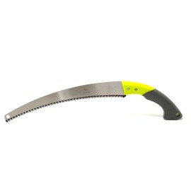 Könnig Professional Heavy Duty Pruning Saw (RAZOR SHARP 14" CURVED BLADE) Comfort Handle with Saw Blade Enclosure - Full-stroke Hand Saw with FREE Garden Gloves (Lemon-green)