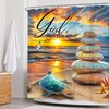 Newsely Beach Sea Turtle Shower Curtain 60Wx72H Inch Bible Verse