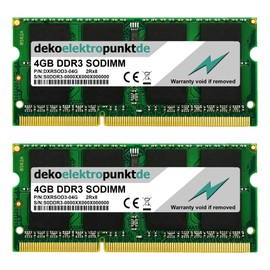 dekoelektropunktde 8GB Kit (2x4GB) Ram Speicher passend für MacBook Pro 2,2 2,3 2,4 2,5 GHz 17", Ersatz Arbeitsspeicher DDR3 SO-DIMM PC3