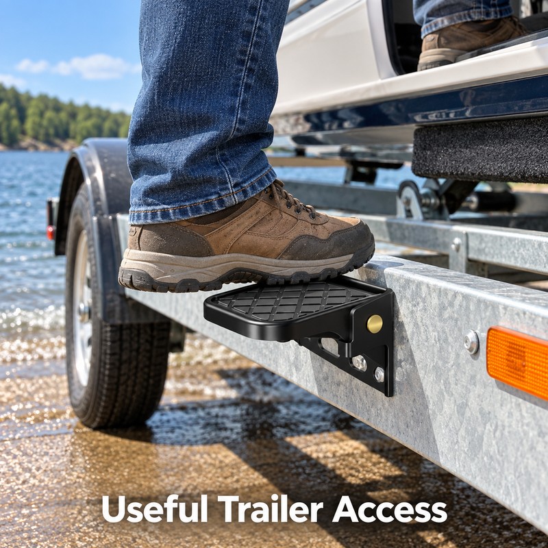 2-Pack Folding Truck Bed Steps with Anti-Slip Rubber Pads, 440