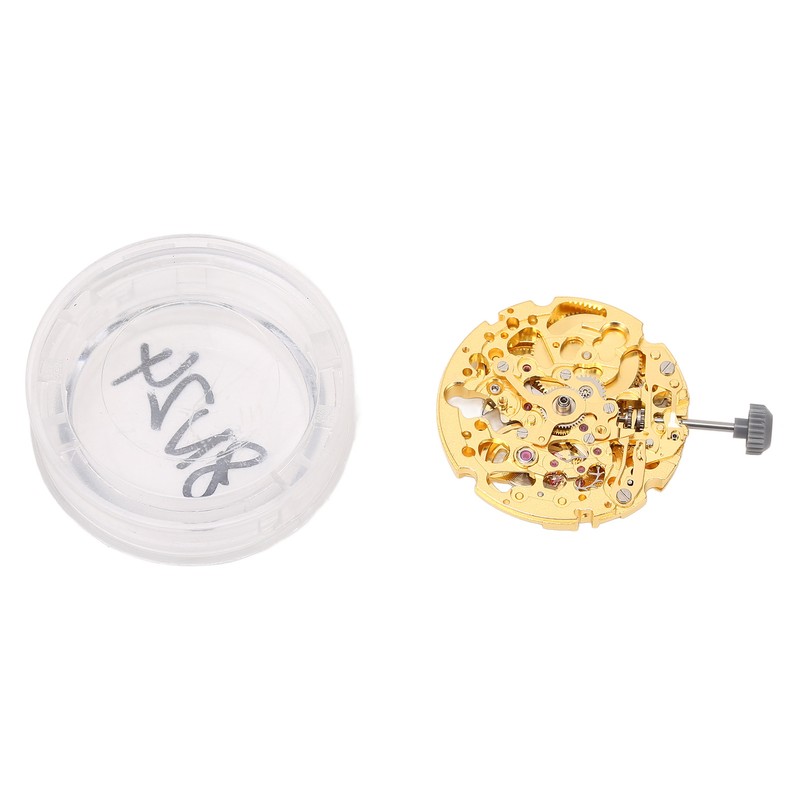 8N24 Watch Movement Golden Alloy Automatic Hollow Out Watch Replacement