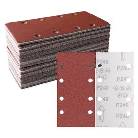 STEBRUAM Sanding Paper, 30 Sheets, No. 240, 3.7 x 7.3 inches (93 x 185 mm), Orbital Sand Paper, Magic Type, Electric Sander, Paper, Rectangle, Paper Sander