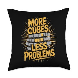 More Cubes Fewer Problems Speedsolving Puzzle Master Throw Pillow
