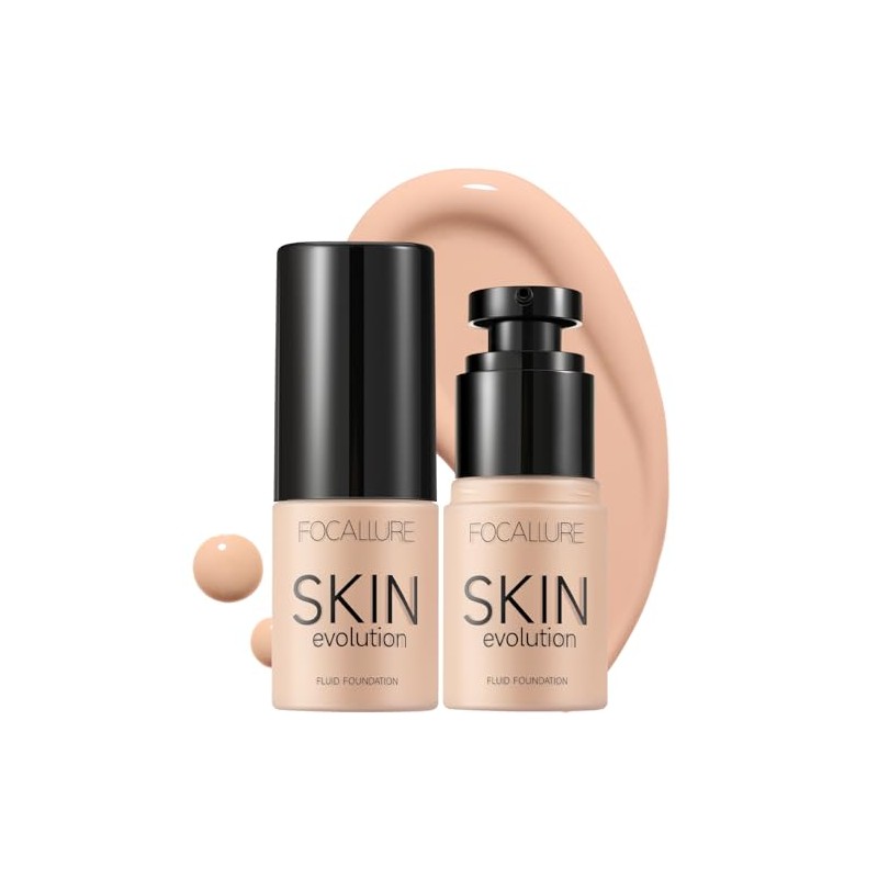FOCALLURE - 2 piezas de base líquida, Skin Evolution +