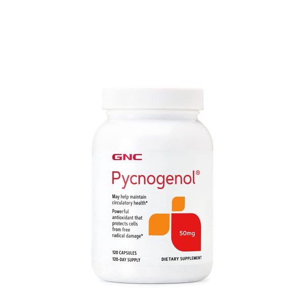GNC Pycnogenol 50mg, 120 Capsules, Maintains Circulatory Health