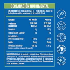 Birdman Glicinato de Magnesio  Bisglicinato de Magnesio  400 mg  Sin Aditivos, Sin Sabor  Cápsula Vegana  60 Porciones  240 Cápsulas                  