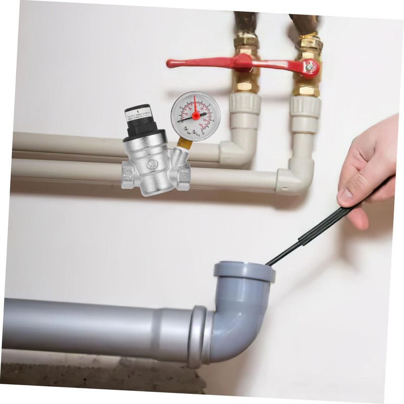 Operitacx Einstellbarer Wasserdruckregler Messing Für Wohnmobile Kompakter Druckminderer Mit Manometer