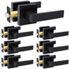 KAMOTA Passage Door Levers, 7 Pack Black Heavy-Duty Keyless Door