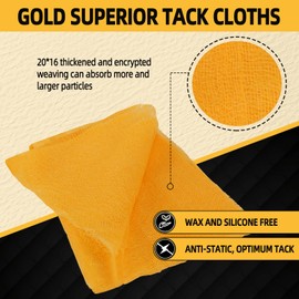 VFY Gold Superior Tack Cloth 20-Pc - 20×16 Mesh Premium Dust Remover for Auto Body Painting - Reusable Zipper Bag, 18x36 Wax/Silicone Free (Golden Series)