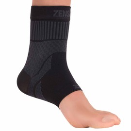 Zensah Ankle Support - Compression Ankle Brace - Great for Running, Soccer, Volleyball, Sports - Ankle Sleeve Helps Sprains, Tendonitis, Pain, Black, Small
