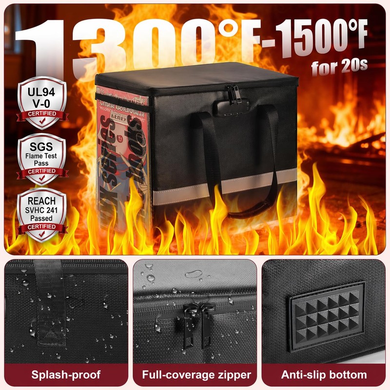 Fireproof Comic Book Storage Box - Holds 140+ Comics, Organizer