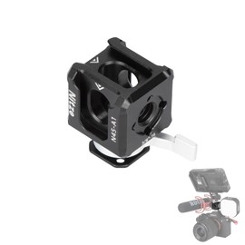 Nitze Triple Cold Shoe Adapter with 1/4" Threaded Hole, 1/4" and 3/8" ARRI Locating Holes, Quick Release Mount for Monitor Mount, Magic Arm, LED Light and Microphone - N45-A1