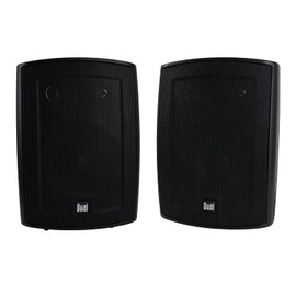 Dual Electronics LU53PB 5.25" 3-Way High Performance Outdoor Indoor Speakers with Powerful Bass | Effortless Mounting Swivel Brackets | All Weather Resistance | Expansive Stereo Sound Coverage | Sold in Pairs, Black