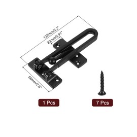 sourcing map 1Pcs Swing Bar Door Lock Leather Coated Safety Latches Security Door Buckle with Screws for Home Hotel Apartment, Black