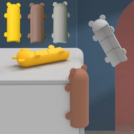 6 PCS Hugging Bear Corner Protector Soft Corner Protectors Child Safety Cartoon Corner Protector Window Table Hemming Sticker Baby Corner Protection Safety Table Edge Protector (Bear)