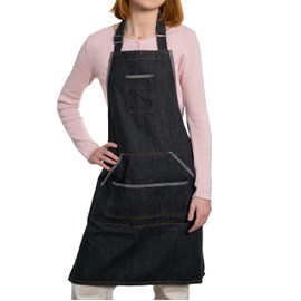 Multipurpose Cross Back Denim Chefs Apron - BBQ, Painting, Garden, Cooking for Men and Women with pockets