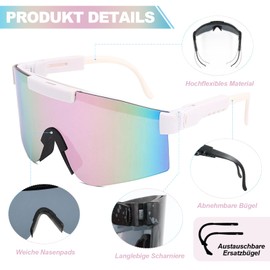 Homelyxe Quick Glasses Men Women Cycling Glasses Sports Sunglasses UV400 Protection Sports Glasses Windproof Road Bike Glasses Adjustable Bicycle Glasses for Rave Running Cycling Sports Mountaineering
