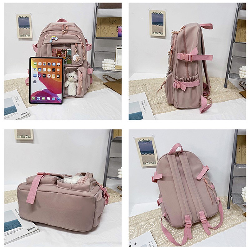 Kawaii Backpack Large Capacity Cute Bear Accessories Backpack for School