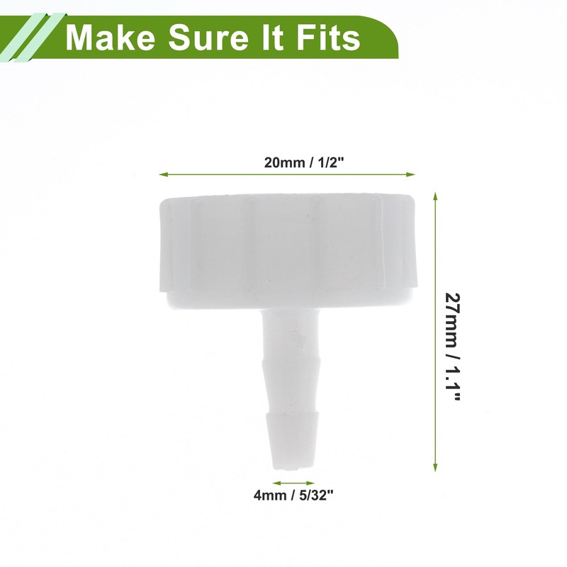 HOPESPANNER Plastic Hose Barb Fitting 5/32" Hose ID 1/2" GTH