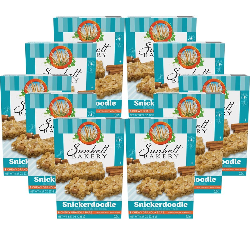 Sunbelt Bakery Snickerdoodle Chewy Granola Bars, 10 Boxes, 80 Individually