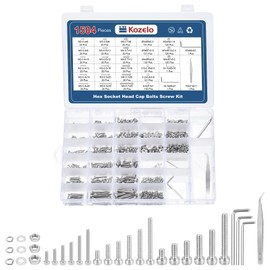 Kozelo 1504pcs Socket Head Cap Screws Bolts Nuts Assortment Kit - [M2/M3/M4] 304 Stainless Steel Allen Socket Drive for 3D Printer, with Wrench