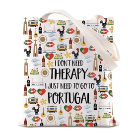 KUIYAI Portugal Vacation Tote Bag Portugal Souvenir Shoulder Bag Portugal Trip Gift Portugal Lovers Gift Journey Gift Traveler Gift (CA-PortugalToteBS)