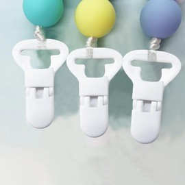 Langmeil 100piece 25mmRibbon Plastic Suspender Clips for Pacifier Clips and Fastening Baby Toys, for Hanging Towels and Fabric, for DIY Pacifier, Teething Toys, Baby Blankets Dummy Bib Leash, White