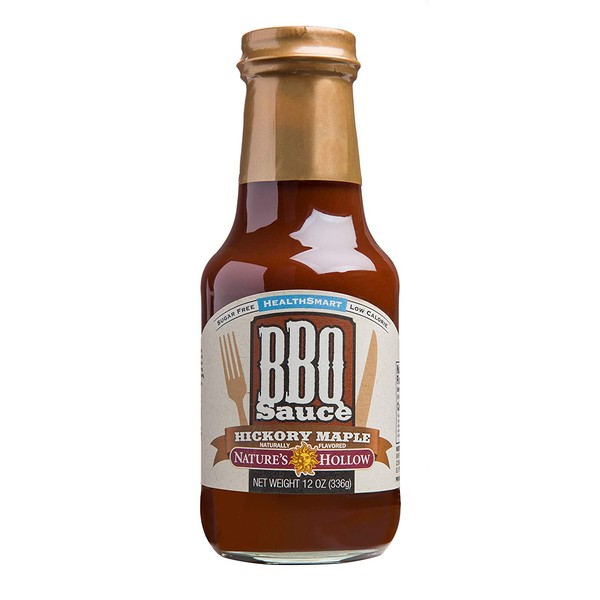 Nature's Hollow, Sugar-Free Hickory Maple BBQ Sauce, Non GMO, Keto Friendly, Vegan and Gluteen Free - 12 Ounce