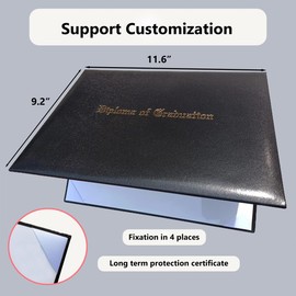 Goprety Smooth Leather Imprinted Diploma Cover for Graduation Certificate Holder Size in 8 1/2" x 11" (Tent Style)