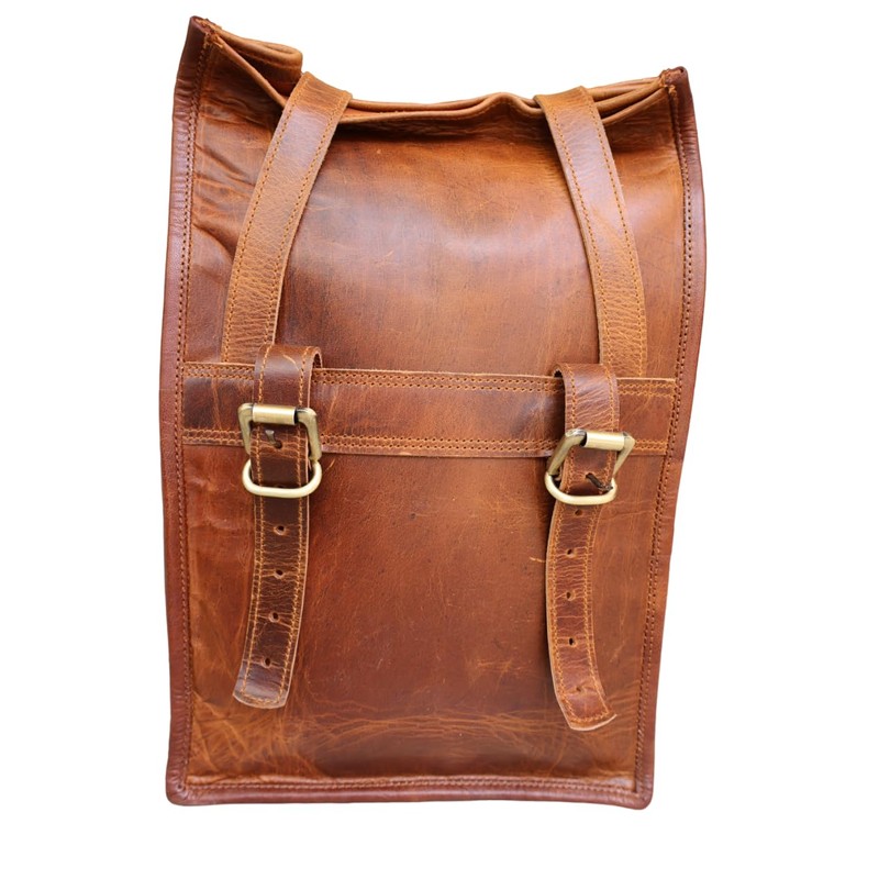 american blue Leather Motorcycle Saddle Bag Tool Bag Brown