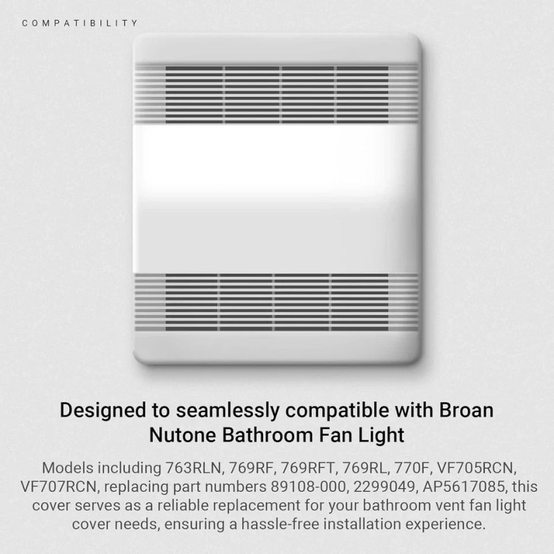 CALPALMY Exact Replacement 89108000 Bathroom Vent Fan Light Lens Cover