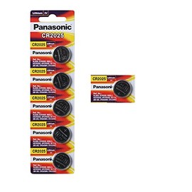 Panasonic CR2025-6 CR2025 3V Lithium Coin Battery (Pack of 6)