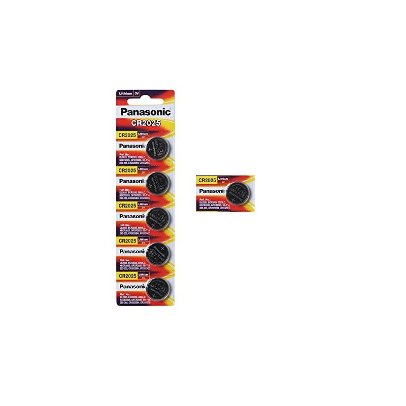 Panasonic CR2025-6 CR2025 3V Lithium Coin Battery (Pack of 6)