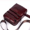 Xieben Leather Shoulder Crossbody Travel Bag for Men Women, #02redbrown