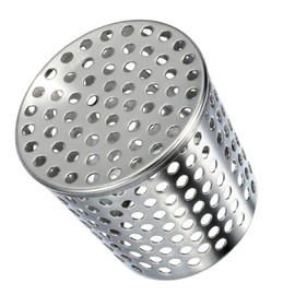ZOWZEA Stainless Steel Downspout Gutter Guard (Fits 3"-2.4" Pipes), Perforated Basket Strainer & Roof Drain Filter - Heavy Duty Metal Anti-Clog Cover for Debris, Pine Needles & Rodents 1 Pack