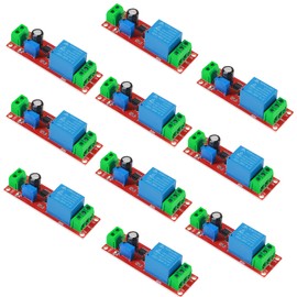 Dorhea 10PCS DC 12V NE555 Delay Timer Relay Switch Module Adjustable 0-10 Seconds Constant Current Regulator Timer Delay Converter for Automotive Control System Electrical Equipment